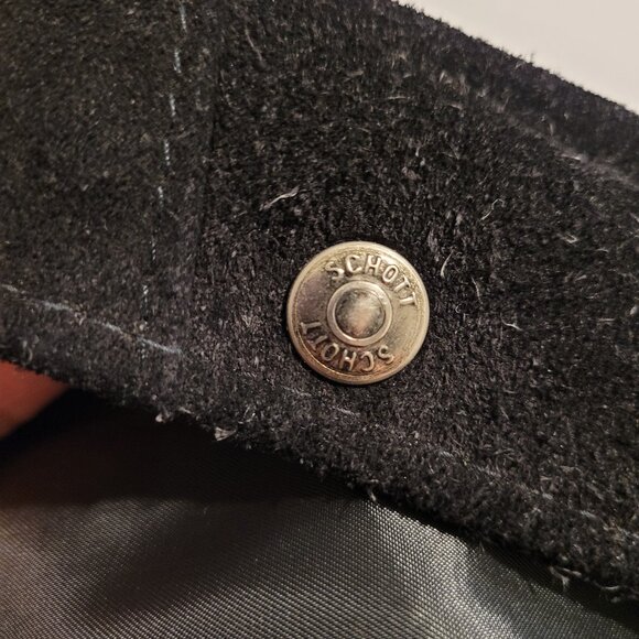 Authentic SCHOTT WESTERN SUEDE FRINGE JACKET Made in USA Black Men's Size 44 - Picture 9 of 12